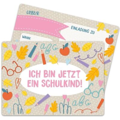 Papierdrachen, Carte de vœux + papier à lettres, 13 cartes d'invitation pour la rentrée scolaire - papier kraft (12 pcs) - Publicité Papierdrachen, Carte de vœux + papier à lettres, 13 cartes d'invitation pour la rentrée scolaire - papier kraft (12 pcs) - Publicité