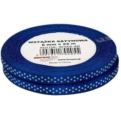 Brewis, Emballage cadeau, Blau gepunktetes Satinband 6mmx22m 2St (2x) - Publicité Brewis, Emballage cadeau, Blau gepunktetes Satinband 6mmx22m 2St (2x) - Publicité