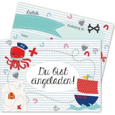 Papierdrachen, Carte de vœux + papier à lettres, 12 cartes d'invitation pour un anniversaire - Pirate (12 pcs) - Publicité Papierdrachen, Carte de vœux + papier à lettres, 12 cartes d'invitation pour un anniversaire - Pirate (12 pcs) - Publicité