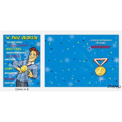 Stamp, Carte de vœux + papier à lettres, Carte B6 BD + Enveloppe Modèle n° 08 Anniversaire - Publicité Stamp, Carte de vœux + papier à lettres, Carte B6 BD + Enveloppe Modèle n° 08 Anniversaire - Publicité