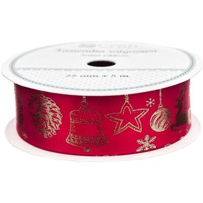 DP Craft, Emballage cadeau, Rotes Satinband 25mmx5m - Publicité DP Craft, Emballage cadeau, Rotes Satinband 25mmx5m - Publicité