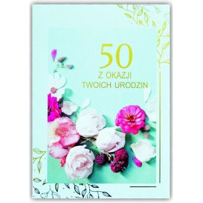 Trend, Carte de vœux + papier à lettres, Grusskarte zum 50. Geburtstag - Publicité Trend, Carte de vœux + papier à lettres, Grusskarte zum 50. Geburtstag - Publicité