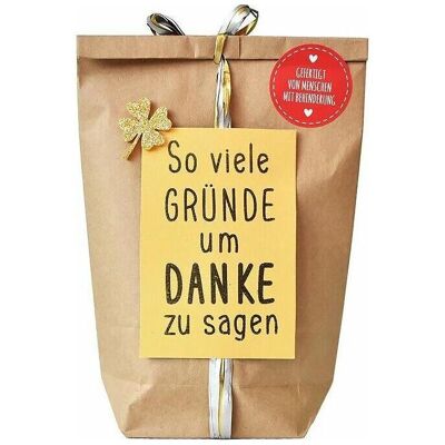 Wunderle, Emballage cadeau, Wundertüte So viele Gründe um Danke.. (1x) - Publicité Wunderle, Emballage cadeau, Wundertüte So viele Gründe um Danke.. (1x) - Publicité