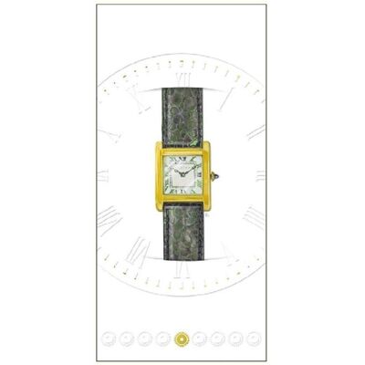 Davinci, Carte de vœux + papier à lettres, Karte 10x21cm + Etui Quadratische Uhr - Publicité Davinci, Carte de vœux + papier à lettres, Karte 10x21cm + Etui Quadratische Uhr - Publicité
