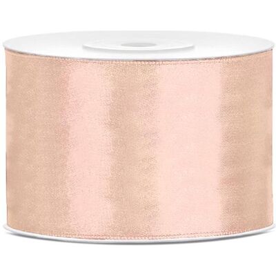 Partydeco, Emballage cadeau, Satin Ribbon, light peach, 50mm/25m (1 pkt / 1 pc.) (1x) - Publicité Partydeco, Emballage cadeau, Satin Ribbon, light peach, 50mm/25m (1 pkt / 1 pc.) (1x) - Publicité