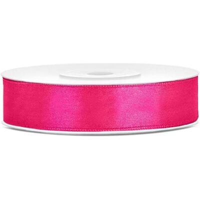 Partydeco, Emballage cadeau, Satin Ribbon, dark pink, 12mm/25m (1 pc. / 25 lm) (1x) - Publicité Partydeco, Emballage cadeau, Satin Ribbon, dark pink, 12mm/25m (1 pc. / 25 lm) (1x) - Publicité