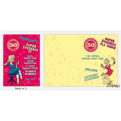 Stamp, Carte de vœux + papier à lettres, Carte de fête avec stickers B6 + enveloppe anniversaire 50 wz01 - Publicité Stamp, Carte de vœux + papier à lettres, Carte de fête avec stickers B6 + enveloppe anniversaire 50 wz01 - Publicité