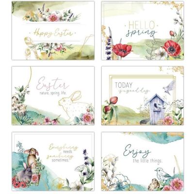 Papierdrachen, Carte de vœux + papier à lettres, 12 cartes postales pour Pâques - Aquarelle (12 pcs) - Publicité Papierdrachen, Carte de vœux + papier à lettres, 12 cartes postales pour Pâques - Aquarelle (12 pcs) - Publicité
