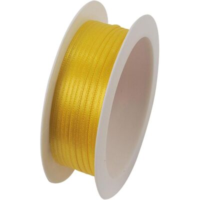 Goldina, Emballage cadeau, Ruban double satin 3mmx50m jaune - Publicité Goldina, Emballage cadeau, Ruban double satin 3mmx50m jaune - Publicité