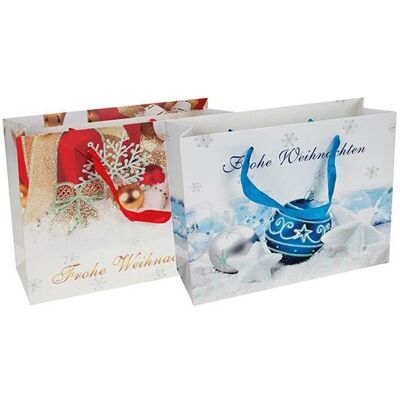 Magni, Emballage cadeau, Sac cadeau de Noël "Joyeux Noël avec paillettes : assortiment de 2 motifs - Publicité Magni, Emballage cadeau, Sac cadeau de Noël "Joyeux Noël avec paillettes : assortiment de 2 motifs - Publicité