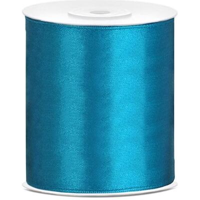 Partydeco, Emballage cadeau, Satin Ribbon, turquoise, 100mm/25m (1 pkt / 1 pc.) (1x) - Publicité Partydeco, Emballage cadeau, Satin Ribbon, turquoise, 100mm/25m (1 pkt / 1 pc.) (1x) - Publicité