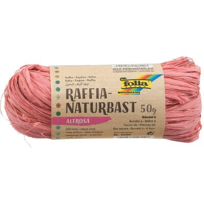 Folia, Emballage cadeau, Raphia naturel mat vieux rose 0,5 mm x 50,0 g (1x) - Publicité Folia, Emballage cadeau, Raphia naturel mat vieux rose 0,5 mm x 50,0 g (1x) - Publicité