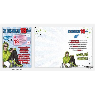 Stamp, Carte de vœux + papier à lettres, Carte de fête B6 + enveloppe modèle n° 26 anniversaire 18 ans - Publicité Stamp, Carte de vœux + papier à lettres, Carte de fête B6 + enveloppe modèle n° 26 anniversaire 18 ans - Publicité