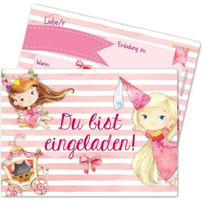 Papierdrachen, Carte de vœux + papier à lettres, 12 cartes d'invitation pour un anniversaire - Princesse (12 pcs) - Publicité Papierdrachen, Carte de vœux + papier à lettres, 12 cartes d'invitation pour un anniversaire - Princesse (12 pcs) - Publicité