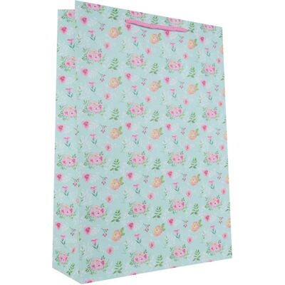 Idena, Emballage cadeau, Geschenktasche Blumen Kraftpapier 140g/m² blau 25x34,5x8,5cm - Publicité Idena, Emballage cadeau, Geschenktasche Blumen Kraftpapier 140g/m² blau 25x34,5x8,5cm - Publicité