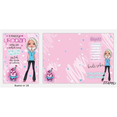 Stamp, Carte de vœux + papier à lettres, Bueno B6 carte + enveloppe modèle no 18 anniversaire - Publicité Stamp, Carte de vœux + papier à lettres, Bueno B6 carte + enveloppe modèle no 18 anniversaire - Publicité