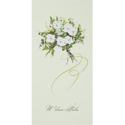 MAK, Carte de vœux + papier à lettres, Hochzeitskarte DL S45 - Weisser Blumenstrauss - Publicité MAK, Carte de vœux + papier à lettres, Hochzeitskarte DL S45 - Weisser Blumenstrauss - Publicité