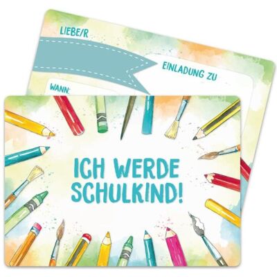 Papierdrachen, Carte de vœux + papier à lettres, 13 cartes d'invitation pour la rentrée scolaire - stylos (12 pcs) - Publicité Papierdrachen, Carte de vœux + papier à lettres, 13 cartes d'invitation pour la rentrée scolaire - stylos (12 pcs) - Publicité