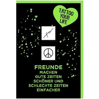 Braun + Company, Carte de vœux + papier à lettres, Carte de tatouage Free / Peace - Publicité Braun + Company, Carte de vœux + papier à lettres, Carte de tatouage Free / Peace - Publicité
