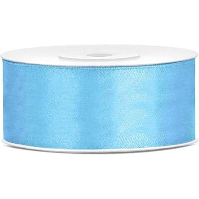Partydeco, Emballage cadeau, Satin Ribbon, sky-blue, 25mm/25m (1 pc. / 25 lm) (1x) - Publicité Partydeco, Emballage cadeau, Satin Ribbon, sky-blue, 25mm/25m (1 pc. / 25 lm) (1x) - Publicité