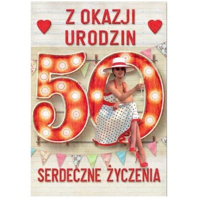 Trend, Carte de vœux + papier à lettres, Grusskarte zum 50. Geburtstag MF33 - Publicité Trend, Carte de vœux + papier à lettres, Grusskarte zum 50. Geburtstag MF33 - Publicité