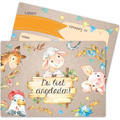 Papierdrachen, Carte de vœux + papier à lettres, 12 cartes d'invitation pour un anniversaire - Ferme (12 pcs) - Publicité Papierdrachen, Carte de vœux + papier à lettres, 12 cartes d'invitation pour un anniversaire - Ferme (12 pcs) - Publicité