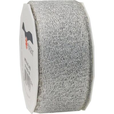 Pattberg, Emballage cadeau, Ruban cadeau Metallic Lace 4 cm x 20 m, argenté (1x) - Publicité Pattberg, Emballage cadeau, Ruban cadeau Metallic Lace 4 cm x 20 m, argenté (1x) - Publicité