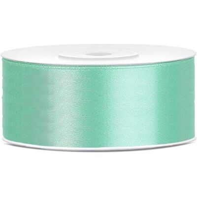 Partydeco, Emballage cadeau, Satin Ribbon, mint, 25mm/25m (1 pc. / 25 lm) (1x) - Publicité Partydeco, Emballage cadeau, Satin Ribbon, mint, 25mm/25m (1 pc. / 25 lm) (1x) - Publicité