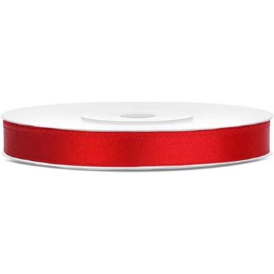 Partydeco, Emballage cadeau, Satin Ribbon, red, 6mm/25m (1 pkt / 1 pc.) (1x) - Publicité Partydeco, Emballage cadeau, Satin Ribbon, red, 6mm/25m (1 pkt / 1 pc.) (1x) - Publicité