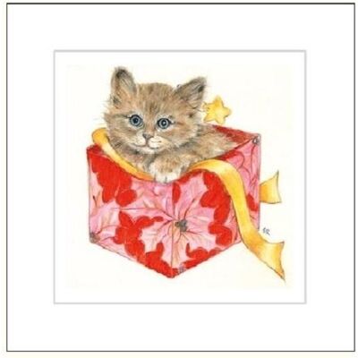 da Vinci, Carte de vœux + papier à lettres, Karte 16x16cm + Umschlag Gezeichnete Katze - Publicité da Vinci, Carte de vœux + papier à lettres, Karte 16x16cm + Umschlag Gezeichnete Katze - Publicité