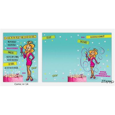 Stamp, Carte de vœux + papier à lettres, Carte B6 BD + Enveloppe Modèle n° 14 Anniversaire - Publicité Stamp, Carte de vœux + papier à lettres, Carte B6 BD + Enveloppe Modèle n° 14 Anniversaire - Publicité
