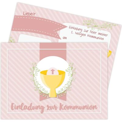 Papierdrachen, Carte de vœux + papier à lettres, Fiches d'invitation pour une communion - bandes roses (12 pcs) - Publicité Papierdrachen, Carte de vœux + papier à lettres, Fiches d'invitation pour une communion - bandes roses (12 pcs) - Publicité