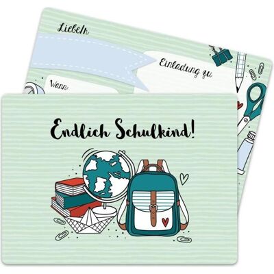 Papierdrachen, Carte de vœux + papier à lettres, 13 cartes d'invitation pour la rentrée scolaire - Sac à dos (12 pcs) - Publicité Papierdrachen, Carte de vœux + papier à lettres, 13 cartes d'invitation pour la rentrée scolaire - Sac à dos (12 pcs) - Publicité