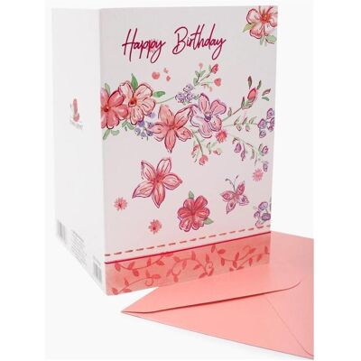 Teka, Carte de vœux + papier à lettres, Karte B6 ZZG-190506 vergoldete Geburtstagsblumen - Publicité Teka, Carte de vœux + papier à lettres, Karte B6 ZZG-190506 vergoldete Geburtstagsblumen - Publicité