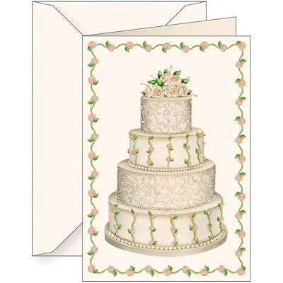 Tassotti, Carte de vœux + papier à lettres, Carte B6 + enveloppe 5822 Bouquet de gâteaux de mariage - Publicité Tassotti, Carte de vœux + papier à lettres, Carte B6 + enveloppe 5822 Bouquet de gâteaux de mariage - Publicité