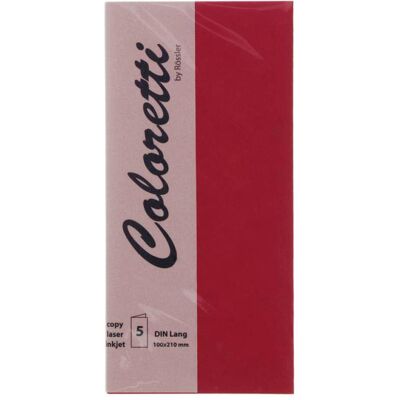 Rössler, Carte de vœux + papier à lettres, Coloretti Cartes DIN long Rosso en paquet de 5 à personnaliser (5 pcs) - Publicité Rössler, Carte de vœux + papier à lettres, Coloretti Cartes DIN long Rosso en paquet de 5 à personnaliser (5 pcs) - Publicité