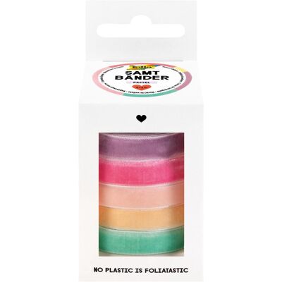 Folia, Emballage cadeau, Samtbänder Pastell (5x) - Publicité Folia, Emballage cadeau, Samtbänder Pastell (5x) - Publicité