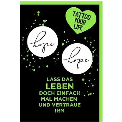Braun + Company, Carte de vœux + papier à lettres, Carte de tatouage Hope - Publicité Braun + Company, Carte de vœux + papier à lettres, Carte de tatouage Hope - Publicité