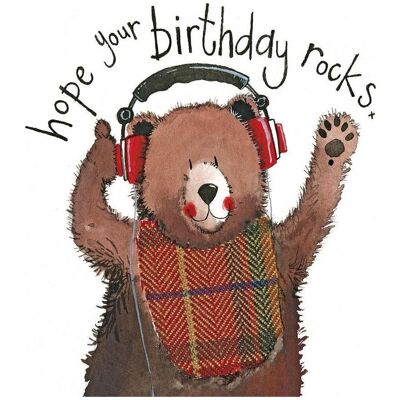 Teka, Carte de vœux + papier à lettres, Geburtstagskarte LS83 Teddybär mit Kopfhörer - Publicité Teka, Carte de vœux + papier à lettres, Geburtstagskarte LS83 Teddybär mit Kopfhörer - Publicité