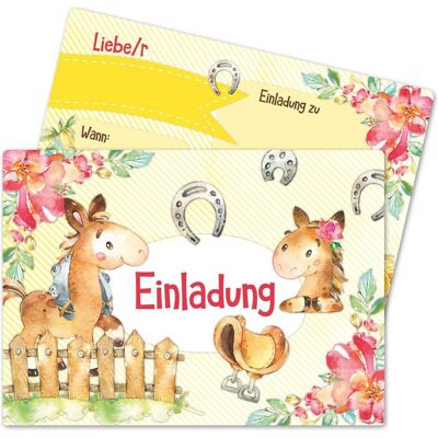 Papierdrachen, Carte de vœux + papier à lettres, 12 cartes d'invitation pour un anniversaire - Chevaux (12 pcs) - Publicité Papierdrachen, Carte de vœux + papier à lettres, 12 cartes d'invitation pour un anniversaire - Chevaux (12 pcs) - Publicité