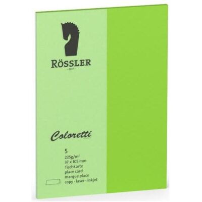 Rössler, Carte de vœux + papier à lettres, Carte de table Coloretti h.grün (5 pcs) - Publicité Rössler, Carte de vœux + papier à lettres, Carte de table Coloretti h.grün (5 pcs) - Publicité