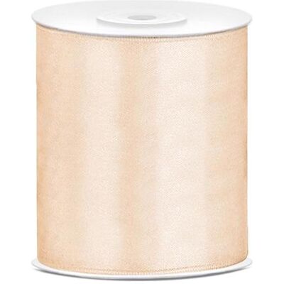 Partydeco, Emballage cadeau, Satin Ribbon, cream, 100mm/25m (1 pkt / 1 pc.) (1x) - Publicité Partydeco, Emballage cadeau, Satin Ribbon, cream, 100mm/25m (1 pkt / 1 pc.) (1x) - Publicité