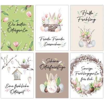 Papierdrachen, Carte de vœux + papier à lettres, 12 cartes postales pour Pâques - Tulipes roses (12 pcs) - Publicité Papierdrachen, Carte de vœux + papier à lettres, 12 cartes postales pour Pâques - Tulipes roses (12 pcs) - Publicité