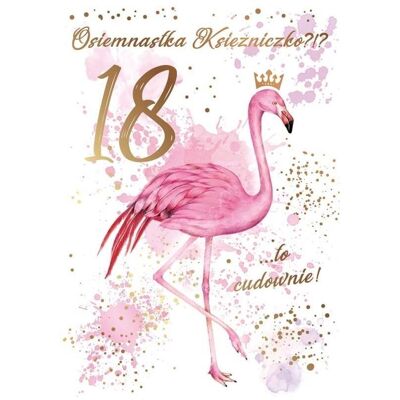 Passion, Carte de vœux + papier à lettres, Karte B6 PR-099 Geburtstag 18 Flamingos (1 pcs) - Publicité Passion, Carte de vœux + papier à lettres, Karte B6 PR-099 Geburtstag 18 Flamingos (1 pcs) - Publicité
