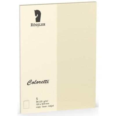 Magni, Carte de vœux + papier à lettres, Cartes Coloretti DL B6Hd 5 pcs crème (5 pcs) - Publicité Magni, Carte de vœux + papier à lettres, Cartes Coloretti DL B6Hd 5 pcs crème (5 pcs) - Publicité