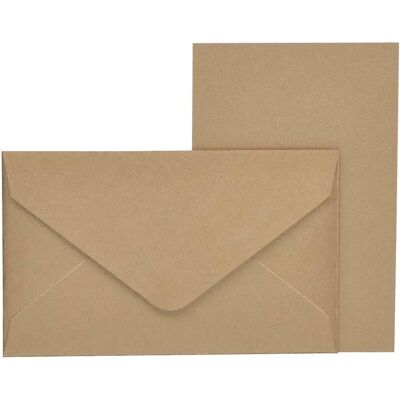 Rössler, Carte de vœux + papier à lettres, Kartenpack Kleine Feine 5 Karten/5 Briefumschläge braun (10 pcs) - Publicité Rössler, Carte de vœux + papier à lettres, Kartenpack Kleine Feine 5 Karten/5 Briefumschläge braun (10 pcs) - Publicité