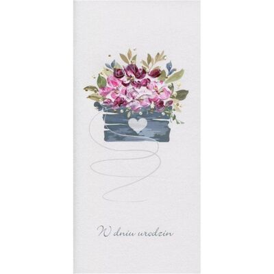 MAK, Carte de vœux + papier à lettres, DL US-Geburtstagskarte – Blumen in einer Schachtel - Publicité MAK, Carte de vœux + papier à lettres, DL US-Geburtstagskarte – Blumen in einer Schachtel - Publicité