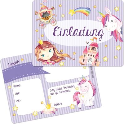 Papierdrachen, Carte de vœux + papier à lettres, 12 cartes d'invitation - Licorne (12 pcs) - Publicité Papierdrachen, Carte de vœux + papier à lettres, 12 cartes d'invitation - Licorne (12 pcs) - Publicité