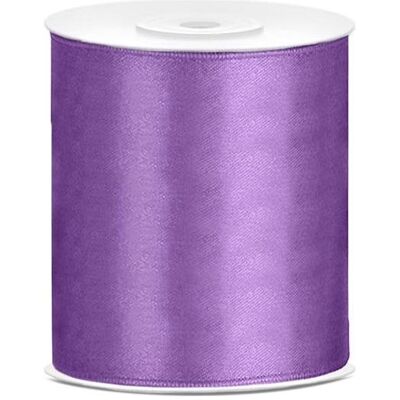 Partydeco, Emballage cadeau, Satin Ribbon, lavender, 100mm/25m (1 pkt / 1 pc.) (1x) - Publicité Partydeco, Emballage cadeau, Satin Ribbon, lavender, 100mm/25m (1 pkt / 1 pc.) (1x) - Publicité