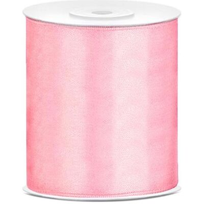 Partydeco, Emballage cadeau, Satin Ribbon, light pink, 100mm/25m (1 pc. / 25 lm) (1x) - Publicité Partydeco, Emballage cadeau, Satin Ribbon, light pink, 100mm/25m (1 pc. / 25 lm) (1x) - Publicité